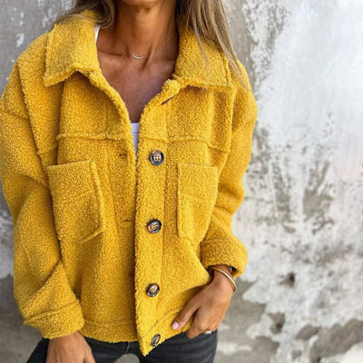 Valérie™ | Veste Douillette en Sherpa avec Boutons